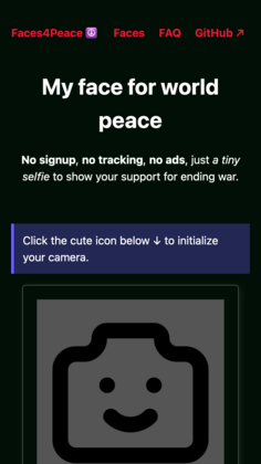 Faces4Peace Mobile Ansicht