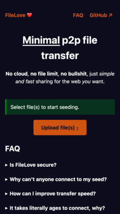 FileLove Mobile Ansicht