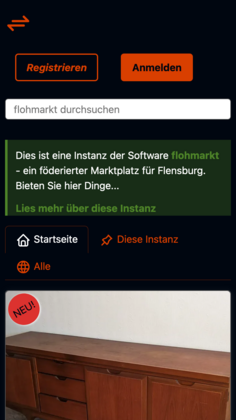 flohmarkt Mobile Ansicht