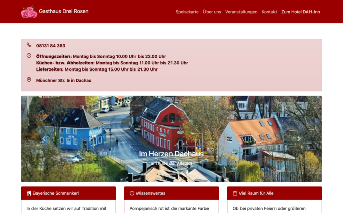 Gasthaus Drei Rosen Desktop Ansicht