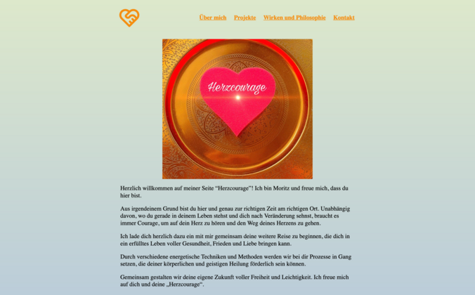Herzcourage Desktop Ansicht